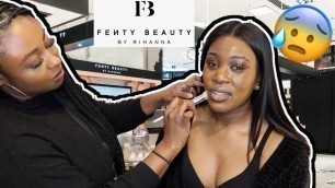 'FENTY BEAUTY MAKEUP COUNTER TRANSFORMATION ON DARK SKIN | ROPO DEMURE'