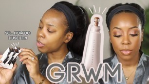 '*GRWM* WHILE I TRY NEW FENTY BEAUTY BRIGHT FIX EYE BRIGHTENER CONCEALER! | SOFT GLAM | Andrea Renee'