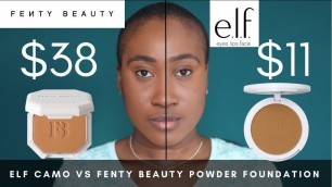 'ELF Camo Powder Foundation vs Fenty Beauty Powder Foundation | Review & Wear Test'