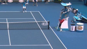 'Ball Kid Gets Hit In The Face | Australian Open 2014'