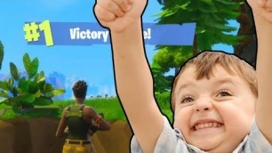 'Kid Has a CRYING FIT at FIRST Fortnite WIN! Funny!'