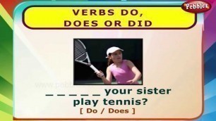 'Verbs Do Does Did | English Grammar Exercises For Kids | English Grammar For Children'