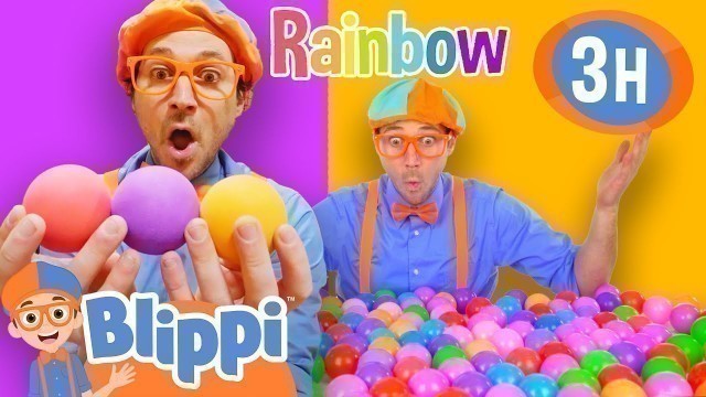 'Blippi Plays with ALL the Colors of the Rainbow! 3 HOURS of Color Stories for Kids'