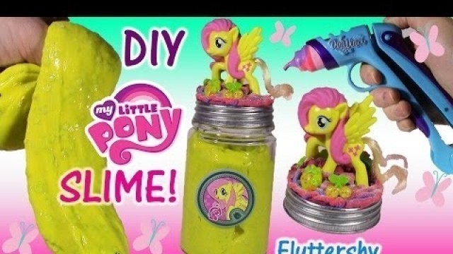 'DIY My Little PONY FLuttershy GLITTER SLIME! Make Your Own Yellow Squishy Putty! DohVinci FUN!'