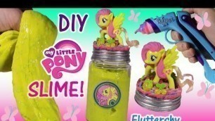 'DIY My Little PONY FLuttershy GLITTER SLIME! Make Your Own Yellow Squishy Putty! DohVinci FUN!'