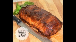 'Bacon Wrapped Stuffed Meatloaf - Stuffed Meatloaf Recipe - Keto Diet Recipes'