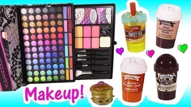 'New MAKEUP SET! 72 AMAZING Eyeshadows! Coffee Mocha Frappe LIP BALMS! SHOPKINS Season 6! FUN'