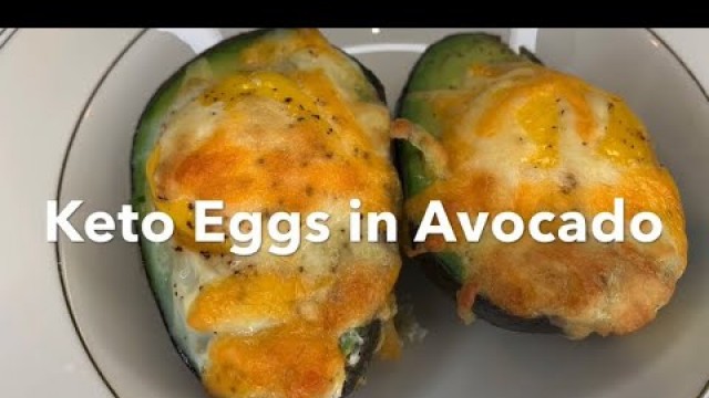 'Keto Baked Eggs in Avocado - if you like Avocado and Eggs you will love this easy baked egg dish!'