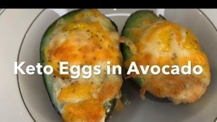 'Keto Baked Eggs in Avocado - if you like Avocado and Eggs you will love this easy baked egg dish!'