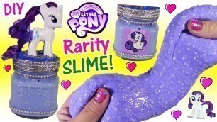 'DIY MLP Rarity Sparkle SLIME! Make Your Own Squishy Putty! Decorate Cute JAR! Lip Gloss FUN'