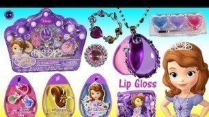 'Disney Princess Sofia the First Lip Gloss Amulette! Lip GLoss Charm Bracelet Nail Polish! Beauty Set'