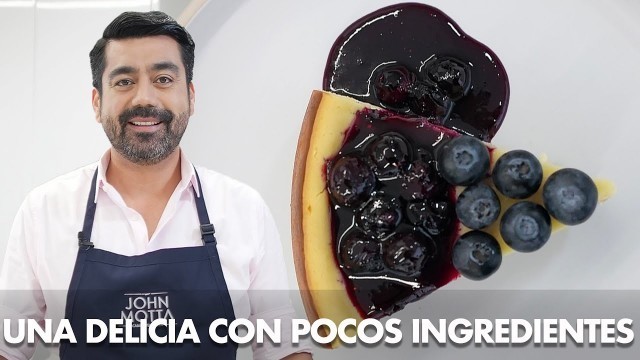 'Torta de Queso con salsa de arándanos (Cheesecake) - Chef John Motta'