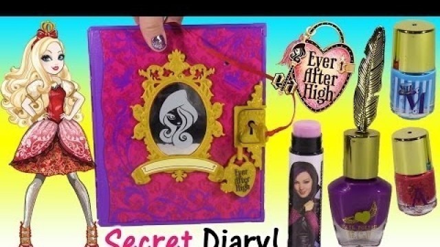 'Ever After High Secret Hearts Diary! Royals and Rebels Lock & Nail Polish Set! Descendants Lip Balm!'