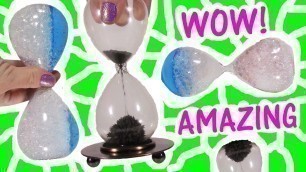 'Weird SCIENCE! Magnetic Hourglass Timer! AMAZING Magnetic ACTION! Blue BUBBLE Glass! BubblePOP FUN'