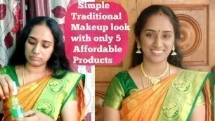 'Basic Traditional and Simple Makeup look in 5 Affordable products Tamil