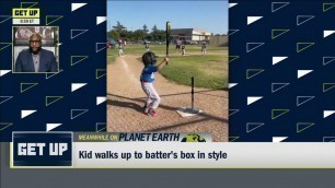 'Kid walks up to the batter’s box in style 