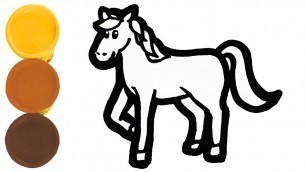 'Lovely Pony Play doh Drawing｜Brown Horse Clay Coloring - Lulu Kids Art'