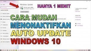 'Cara Menonaktifkan Update Windows 10 Terbaru'