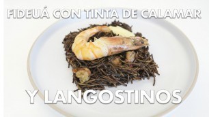 'Fideuá con tinta de calamar y langostinos - Chef John Motta'