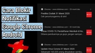 'Cara Blokir Notifikasi Google Chrome'