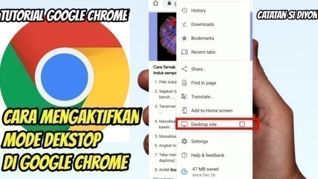 'CARA MENGAKTIFKAN MODE DEKSTOP DI GOOGLE CHROME ANDROID | TUTORIAL GOOGLE CHROME'