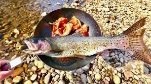 'Catch n’ Cook Trout For Breakfast!? ( Cooked with Bacon!)'