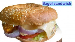 'Bagel Sandwich Recipe | #bagel #sandwich #cheese #breakfast #recipes #foodporn #recipeoftheday'