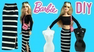 'DIY - How to Make Barbie Doll Long Skirt - Barbie Clothes Tutorial - Making Kids Toys'