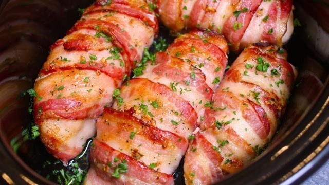 'Slow Cooker Bacon Garlic Chicken Breast'