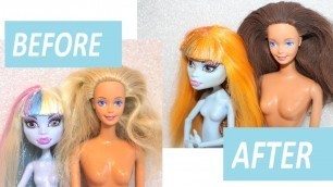 'DIY How to Color Barbie Doll Hair or Monster high doll hair'