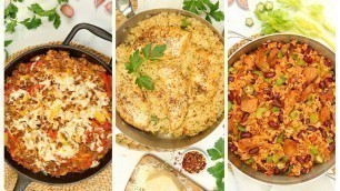 '3 Delicious Rice Skillets | Easy One Dish Dinner Recipes'