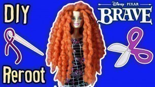 'Disney Brave Merida Hair with Barbie Doll - DIY - How to Make Yarn Reroot - Making Kids Toys'