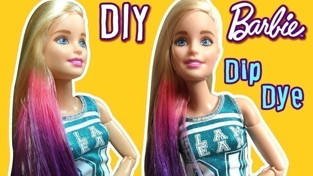 'DIY - How to Color Dip Dye Barbie Doll Hair - Permanent Hair Dye Tutorial - Making Kids Toys'