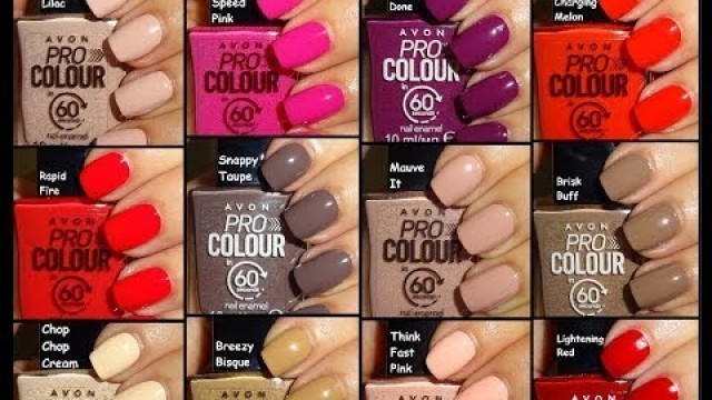 'Avon Pro Colour in 60 Seconds Nail Enamels - All 18 shades in photos'