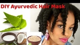 'Ayurvedic HAIR Mask for Intense moisture and coil definition | DIY | AloeVera Gel and Coconut Milk'