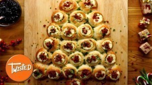 'Bacon Brie Pull-Apart Christmas Tree Recipe | Christmas Recipes | Pull-Apart Bread Ideas | Twisted'