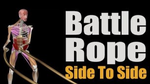 'Battle Ropes Side To Side Waves | Watch all active muscles'