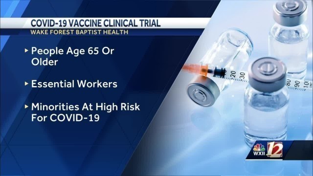 'Wake Forest Baptist Health recruiting healthy adults for vaccine trial'