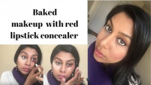 'Baking makeup tutorial with red lipstick concealer - Asian/dark skin'