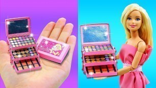 'DIY BARBIE HACKS ~ 12 MINIATURE BARBIE DOLL MAKEUP SET'