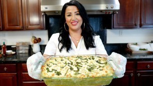 'Baked Chicken and Rice with Creamy Poblano Sauce Casserole Recipe'