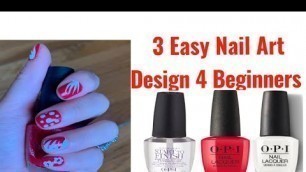 'How To Paint Your Nails At Home/ 3 Easy Nail Art Designs For Beginners/ DIY Basic Nail Art Tutorial'