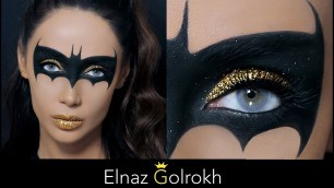 'آموزش میکاپ هالووین با الناز گلرخ          halloween makeup tutorial inspired batgirl'