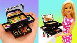 'DIY Miniature Barbie Makeup Kit Box. DIY for Kids'