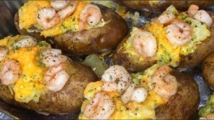 'Easy Dinner Meals | Twice Stuffed Baked Potatoes With Shrimp'