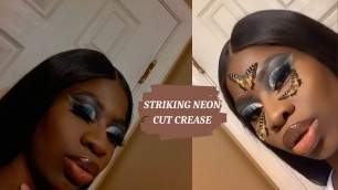 'BAKING W/ BROWNIE: STRIKING NEON CUT CREASE EYES ONLY (WATCH & LEARN) #makeup'