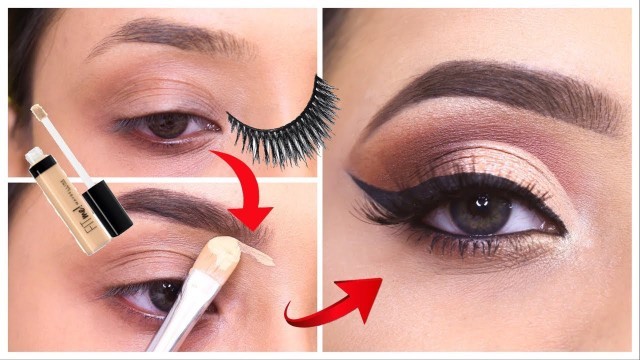 'Detailed Eye makeup Tutorial || How to do base makeup, eyebrows, eyeshadow, eyeliner || Shilpa'