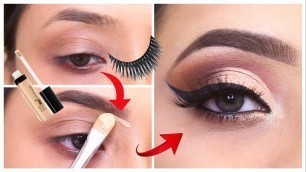 'Detailed Eye makeup Tutorial || How to do base makeup, eyebrows, eyeshadow, eyeliner || Shilpa'