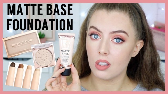 'MAKEUP REVOLUTION MATTE BASE | Foundation, Concealer & Powder Review + Wear Test | Beauty District'