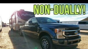 2020 F350 SRW DIESEL tows a good size Grand Design Fifth Wheel!